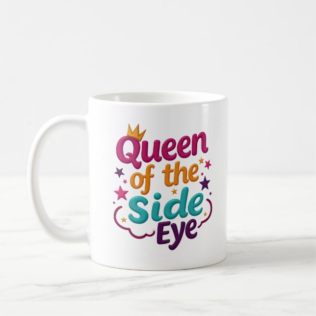 Café Caneca Engraçada Rainha do Olhar de Lado (Esquerda)