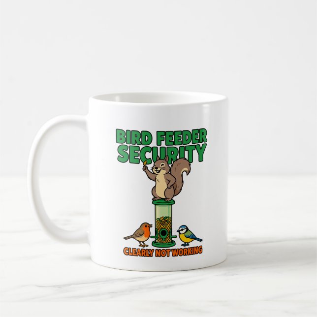 Café Caneca Engraçada Segurança de Comedouro de Pássaro (Esquerda)