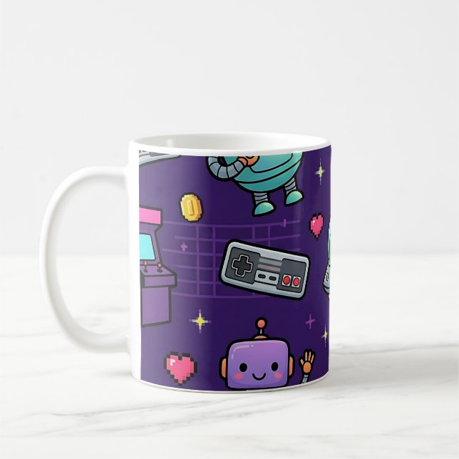 Café Caneca Espacial de Robô Retro (Esquerda)