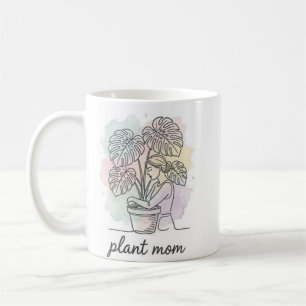 Café Caneca Estética com Splash de Aquarela para Mãe de