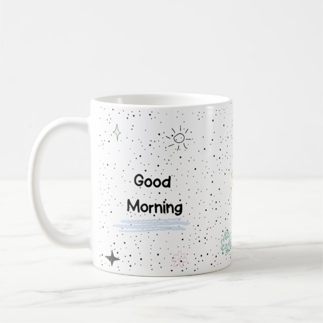 Café Caneca Estética Sunshine | Design de Sol Fofo (Esquerda)