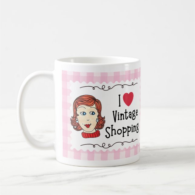 Café Caneca Eu Amo Compras de Vintage (Esquerda)