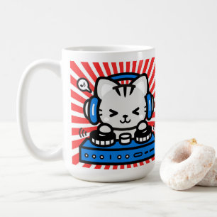 Café Caneca Feel the music ,Caneca de gato fofo