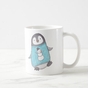 Café Caneca feliz engraçada do boneco de neve do