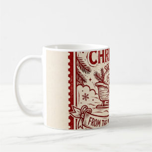 Café Caneca Feliz Natal — Carimbo de Borracha Vermelho