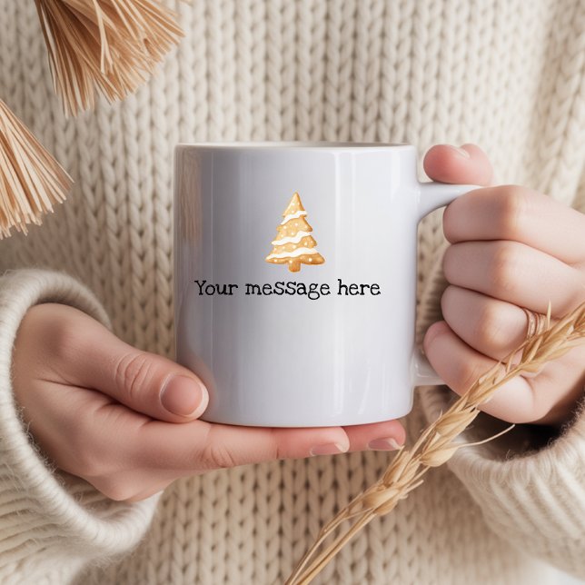Café Caneca Festiva de Férias com Texto Personalizado p (couple christmas mug, christmas mug gift set, santa mug, cozy christmas mug, hot cocoa mug,)