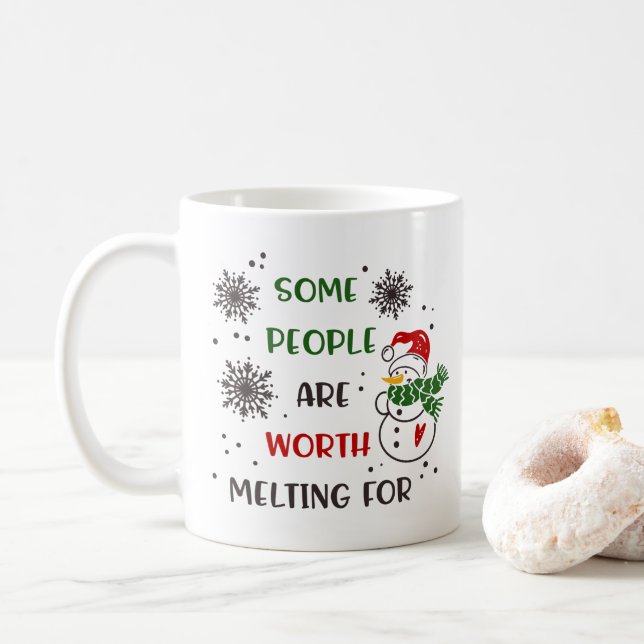 Café Caneca Festiva do Feriado de Natal Homem de Neve (Com Donut)