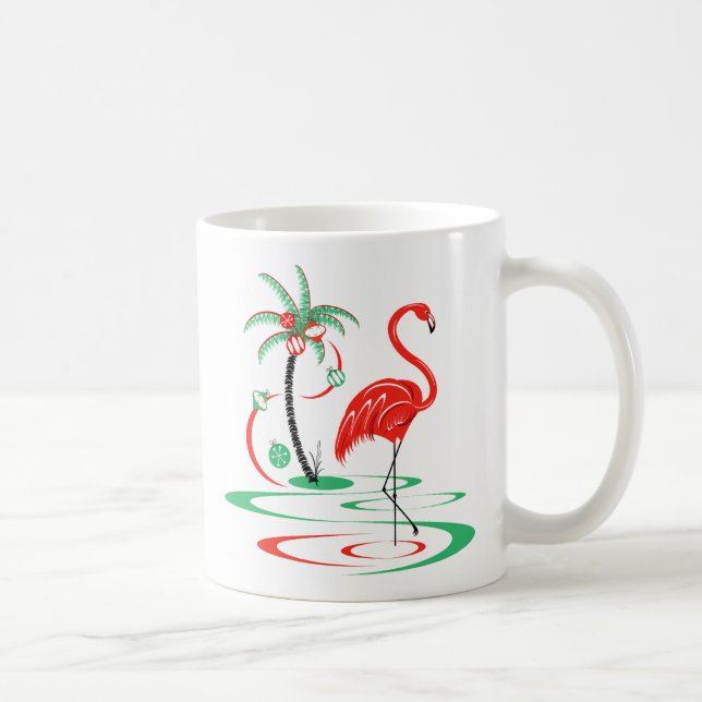 Café Caneca Flamingo de Natal Vermelho (Direita)