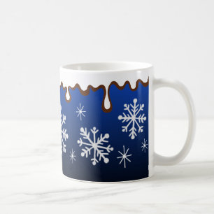 Café Caneca Flocos de Neve Azuis