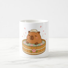 Café Caneca Flor de Cerejeira Onsen Capivara Fofa