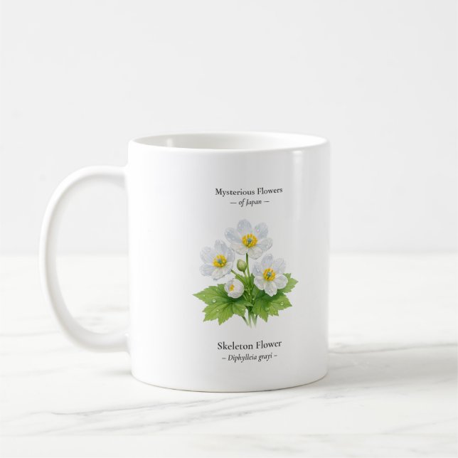 Café Caneca Flor de Esqueleto – Diphylleia grayi (Esquerda)