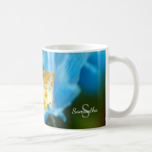 Café Caneca Flor de Papoula do Himalaia Azul