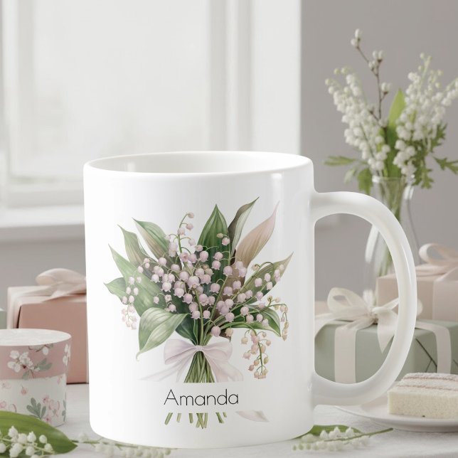 Café Caneca Flor do Mês de Maio Caneca Lírio-do-Vale (Criador carregado)
