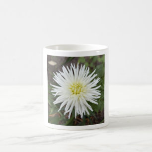 Café Caneca Floral Dahlia de Cacto Branco
