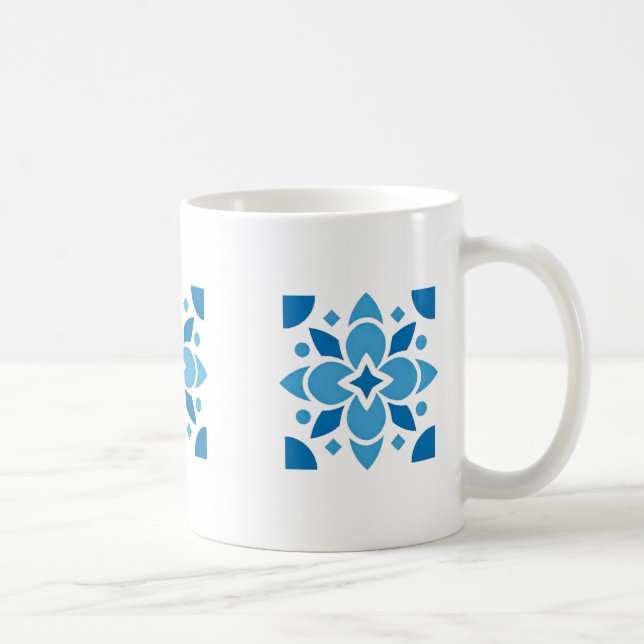 Café Caneca Floral de Azulejo Português – Cerâmica Azul (Direita)