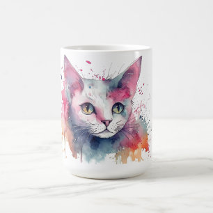 Café Caneca Floral de Gato