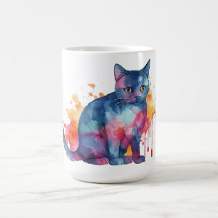 Café Caneca Floral de Gato