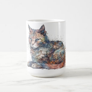 Café Caneca Floral de Gato