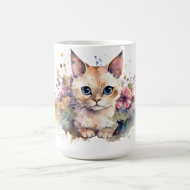 Café Caneca Floral de Gato  (Centro)
