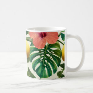 Café Caneca Floral de Hibisco Tropical