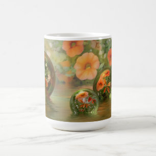 Café caneca floral & de mármore de 3D