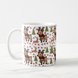 Café Caneca floral fofa de rena