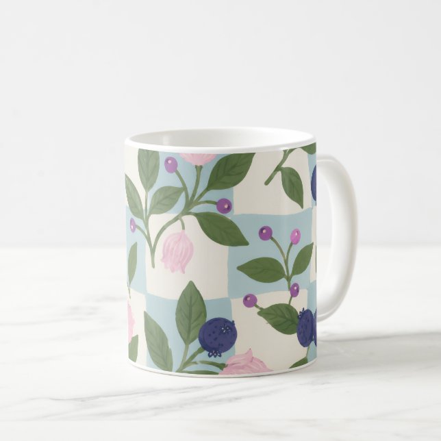 Café Caneca Floral Jardim de Mirtilo Caprichoso (Frente Esquerda)