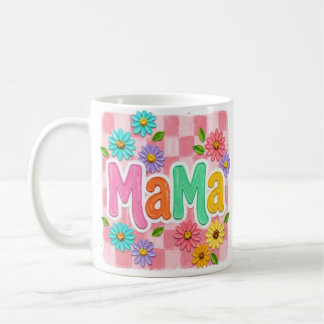 Café caneca floral mama, caneca de mãe fofa, caneca de