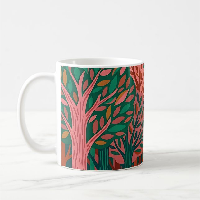 Café Caneca Floresta de Outono com Design de Rosa & Esm (Esquerda)