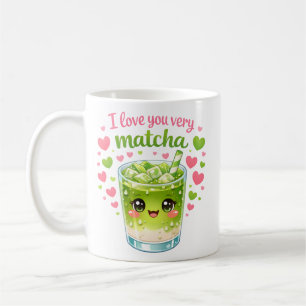 Café Caneca Fofo de Matcha Eu Amo Você