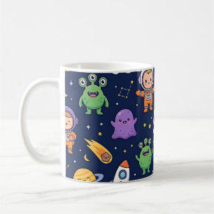 Café Caneca Foguete Espacial – Padrão de Astronauta Fof