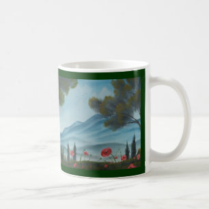 Café Caneca frente e verso das colinas de Tuscan