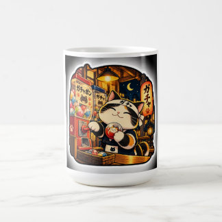 Café Caneca Gato Gachapon | Arte de Brinquedo de Cápsul