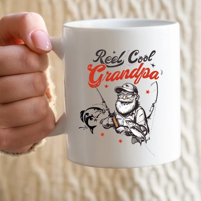 Café Caneca Gráfica de Pesca do Vovô Legal (Criador carregado)