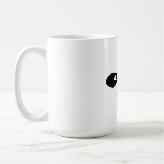 Café Caneca Gráfica Preto e Branco Rosto de Panda Sorri