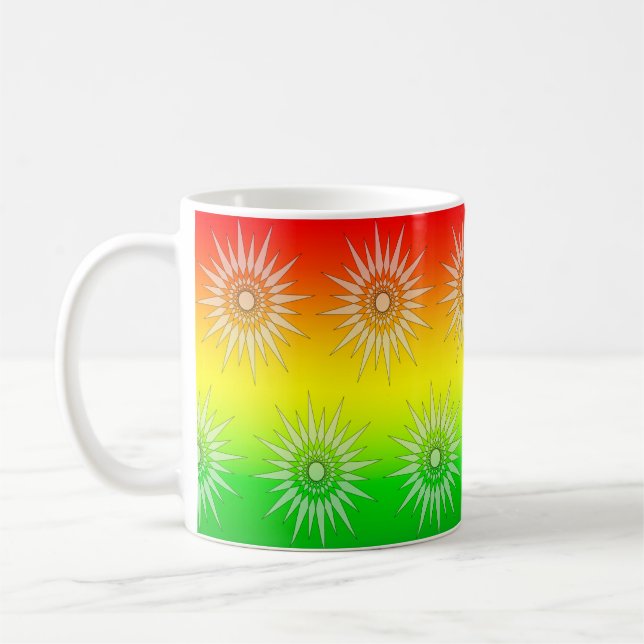 Café Caneca - Gráfico de Estrela em Cores de Verão (Esquerda)