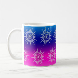 Café Caneca - Gráfico de Estrelas a Azul e Rosa