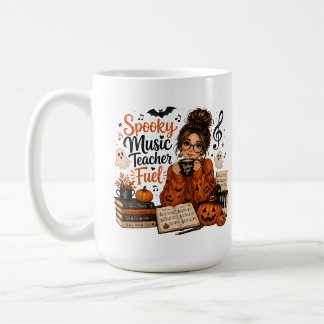 Café Caneca Grande de Halloween de Combustível de Profe (Esquerda)