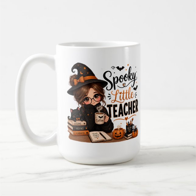 Café Caneca Grande de Halloween para Professores Assust (Esquerda)