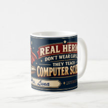 Caneca Herói Professor de Ciência da Computação, P