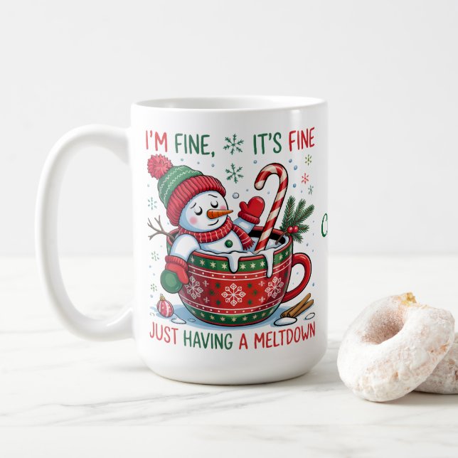 Café Caneca Homem de Neve (Com Donut)