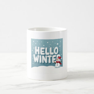 Café Caneca Homem de Neve Olá Inverno