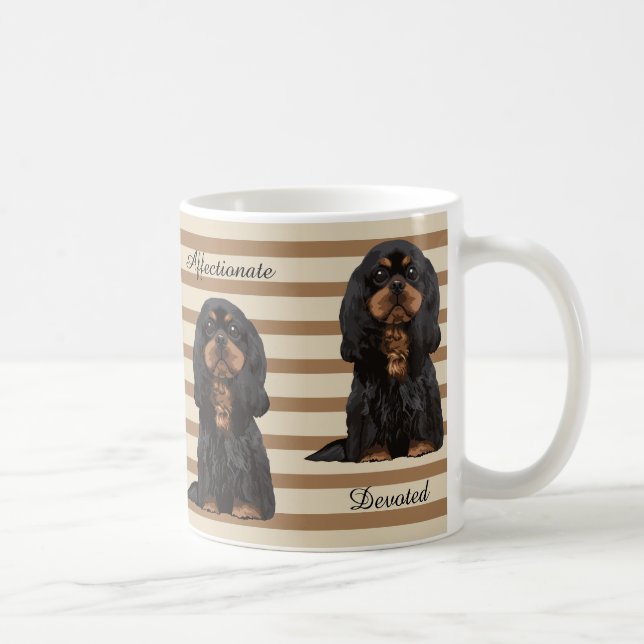 Café Caneca ilustrada descuidado do Spaniel de rei (Direita)