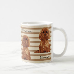 Café Caneca ilustrada descuidado do Spaniel de rei