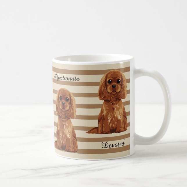 Café Caneca ilustrada descuidado do Spaniel de rei (Direita)