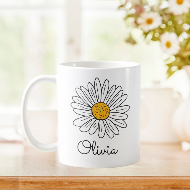 Café Caneca Infantil com Flor de Margarida Branca Monog (In situ Kitchen table)