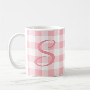 Café Caneca Inicial Rosa de Diversão Feminina Padrão