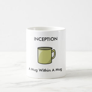 Café caneca, INÍCIO, uma caneca dentro de uma caneca