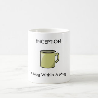 Café caneca, INÍCIO, uma caneca dentro de uma caneca