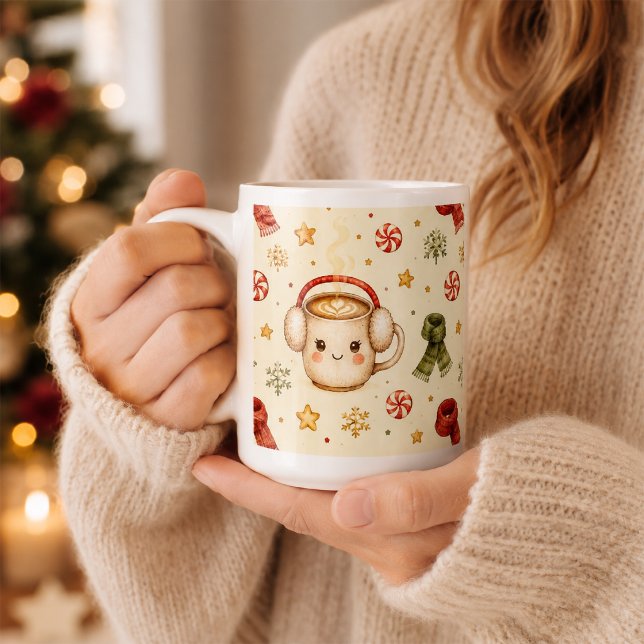 Café Caneca Kawaii de Cacau com Canequinha de Natal (Criador carregado)